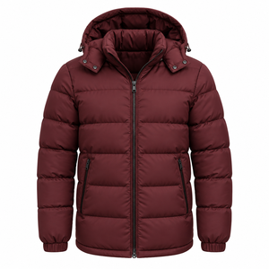 Veste matelassée d'extérieur en polyester pour hommes, personnalisable en gros, style streetwear, manteau chaud d'hiver pour hommes - Product Image 2