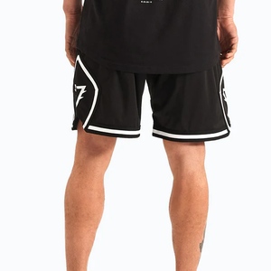 Shorts de sport écologiques pour hommes 2026 avec poches, imprimés sur mesure, en maille respirante et à séchage rapide - Noir - Product Image 3
