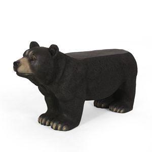 MGO Bear panca da esterno in cemento con panca da giardino nera opaca con finitura nera - Product Image 6