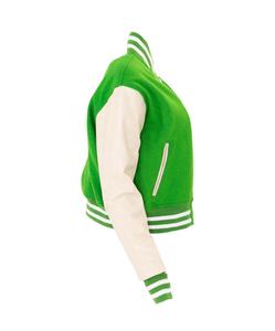 เสื้อแจ็คเก็ตวาร์ซิตี้ผ้าวูลสำหรับผู้หญิง ปักอักษรเชนิลล์ สไตล์เบสบอล แบบครอป แจ็คเก็ตวาร์ซิตี้ลำลองสำหรับผู้หญิง เสื้อแจ็คเก็ตติดกระดุมสำหรับผู้หญิง - Product Image 3