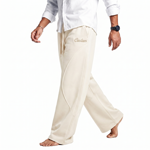 Pantalon de jogging ample pour homme en coton épais 100 % personnalisé, coupe décontractée, avec logo personnalisé, style streetwear - Product Image 6
