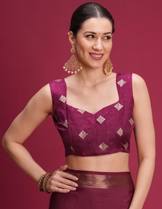 Sari Tradicional de Seda Mysore para Mujer, Tejido a Mano con Diseño Pintado y Blusa sin Coser - Product Image 2