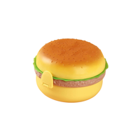 Boîte à bento amusante en forme de hamburger pour enfant, boîte à lunch ronde créative avec plusieurs étages, conteneur à collation en plastique de qualité alimentaire pour l'école