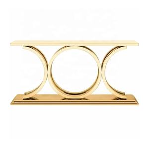 Table console en acier inoxydable Mobilier en métal Mobilier de salon moderne Table d'entrée de luxe Mobilier minimaliste - Product Image 5
