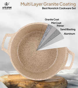 Premium 10-Piece Granite Non-Stick Cookware Set with <b>Silicone</b>-Rimmed Lids, Induction-Ready Base & <b>Silicone</b> <b>Gloves</b> Included - Product Image 5