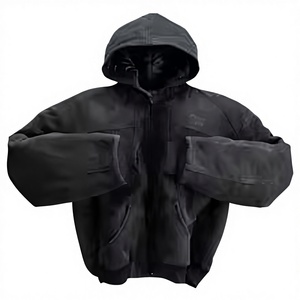 เสื้อฮู้ดดี้สไตล์วินเทจทรงโอเวอร์ไซส์ แนวสตรีทแวร์ พร้อมปลายแขนเสื้อแบบริบและกระเป๋าจิงโจ้ - Product Image 4