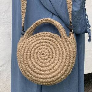 Handmade Round Shape Jute <b>Bag</b> Stylish Eco Friendly Tote <b>Bag</b> for Women - Product Image 6