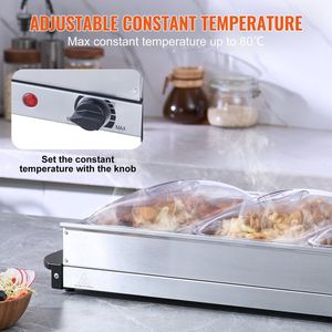 Electric <b>Buffet</b> <b>Server</b> Food Warmer Portable 25.6\" X 15\" Stainless Steel Chafing Dish Set with Temperature Control Oven-Safe P" - Product Image 3