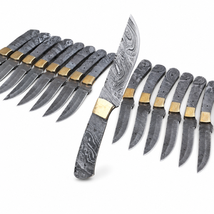 Cuchillo Jexmoo DIY OEM personalizado hecho a mano con hoja de acero de Damasco y mango de acero, punta de gota de 9 pulgadas para camping y cocina - Product Image 2