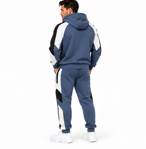 Wholesale Men <b>Black</b> Hooded Track <b>Suit</b> Oversized Sweatshirt Pants With Graphic Print <b>White</b> <b>Stripes</b> Casual Autumn Streetwear Track - Product Image 3