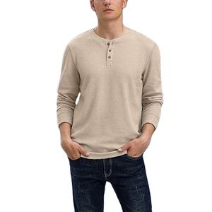 Camisetas de algodón 100 de manga larga con cuello redondo lisas de talla grande para hombre con logotipo personalizado para hombre - Product Image 1