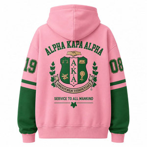 Sudadera con Capucha Estética AKA, Sudadera Rosa y Verde para Hermandad, Alpha Kappa Alpha, Moda de Vida Griega - Product Image 6