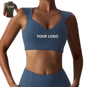 2026 Custom Logo Fitness Ladies Girls Running Gym Yoga Bra <b>Tops</b> Exercise Workout Women High Impact Sports Bra - Product Image 3