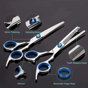 Ciseaux de coiffure professionnels en acier inoxydable à pointe affûtée pour droitiers, manche long en plastique, non pliables, Ryzer Studio - Product Image 3
