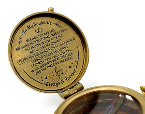 Boussole de poche nautique en laiton, style vintage, boussole de navigation avec chaîne pour les voyages, le camping, la randonnée et les cadeaux - Product Image 4