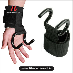 ตะขอเกี่ยวยกน้ำหนัก JUST FITNESS คุณภาพสูง ทนทาน กันลื่น ระบายอากาศได้ดี พกพาสะดวก (วัสดุทำจากนีโอพรีน) สีสันปรับแต่งได้ - Product Image 1