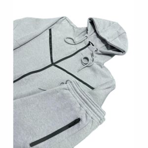 Ensemble de survêtement technique en molleton pour homme – Sweat à capuche zippé et pantalon de jogging – Vêtements de sport décontractés haut de gamme - Product Image 3