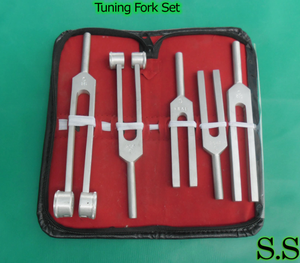 Ensemble de diapasons chirurgicaux de qualité supérieure, 5 pièces, collection d'instruments manuels, étui rouge, usage professionnel. - Product Image 3
