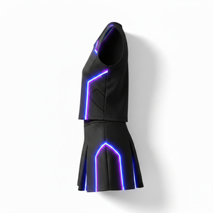 ชุดเชียร์ลีดเดอร์แบบซับลิเมชั่นสั่งทำพิเศษ ชุดเชียร์มืออาชีพ ยืดหยุ่นสูง เสื้อผ้าส่งเสริมจิตวิญญาณทีม สำหรับการแข่งขันในโรงเรียน - Product Image 4