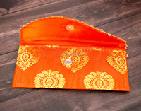 Enveloppes portefeuilles en brocart Shagun faites à la main avec bouton magnétique, pour cadeaux de fête indiens, mariage, nouvel an, Diwali, réutilisables