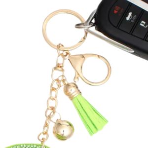 Porte-clés rembourré vert pour femme, joli accessoire de mode pour sac, porte-clés en peluche douce, cadeau décoratif - Product Image 3