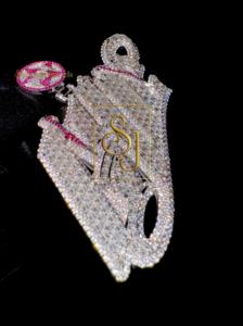 Rapper's Hip Hop 925 Silver <b>Gold</b> Plated Iced Custom <b>Initial</b> Name <b>Necklace</b> Star Bail Moissanite Big Fine Pendants Party Occasions - Product Image 4