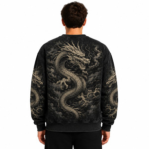 Sweat-shirt à col rond pour homme de haute qualité, imprimé, en molleton de coton, streetwear, pull-over, fournisseur en gros OEM, écologique, respirant - Product Image 2