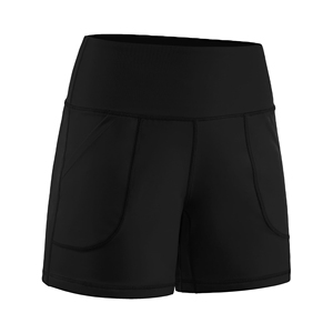 Women's High Waist <b>Black</b> Athletic Shorts Tummy Control <b>Pockets</b> Workout Running Gym Yoga Shorts - Product Image 3