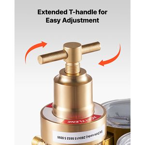 ตัวปรับแรงดันอะเซทิลีน 0-400 PSI เกจวัดแก๊สเชื่อมเหล็ก CGA 200 ช่องต่อเข้า 9/16"-18 LH ช่องต่อออก - Product Image 5