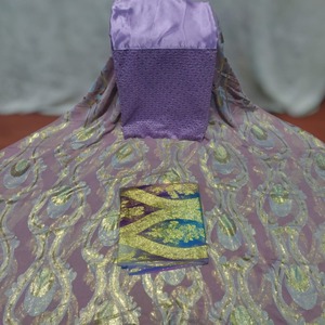 Tela de Alta Calidad, Última Moda, Somalí, Lujosa, Jacquard, Lisa, Fransawi, Dirac, con Cuentas, Patrón Geométrico Intrincado, Dorado, para Vestidos - Product Image 1