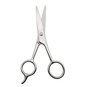 Stainless Steel Facial Hair Scissors Straight Barber Razor Rubber Salon Mustache Eyebrow Trimming Beard Thinning Scissors - Product Image 1
