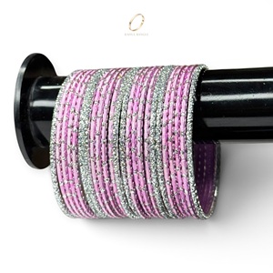 Juego de Brazaletes de Acero Inoxidable Rosa para Niñas, Bonitos y de Primera Calidad, para Fiestas, Joyería de Moda India, Fabricante - Product Image 1