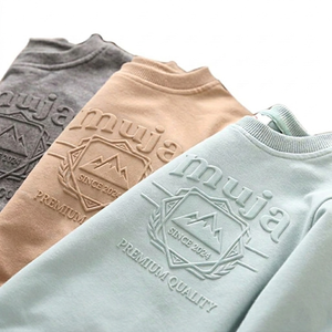OEM Custom Design Crewneck <b>Sweatshirt</b> and Sweatpants Embossed Tracksuit for Men Women - Product Image 3