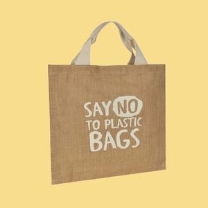 Pinnacle Bharat Custom Printed Eco Friendly Jute Canvas Tote Bags Reusable Shopping Promotional <b>Handbags</b> Logo Text Design West - Product Image 2