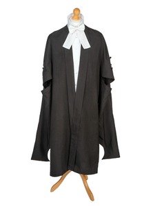 Men's Black Polyester <b>Waterproof</b> Plus Size Legal Robe White Collar Three-Button Vest Formal Court Attire <b>Work</b> Fashion Uniform - Product Image 2