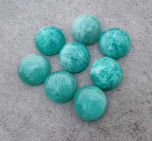 Cabochons en Amazonite naturelle, 5 pièces, pierres précieuses rondes à dos plat, pierre polie de haute qualité pour la fabrication de bijoux, vente en gros - Product Image 4