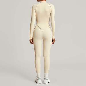 Combinaison sans manches ZULARI IMPEX pour femme, sans couture, zippée, longueur intégrale, couleur unie, ajustée, vêtements de sport en coton, col montant - Product Image 3