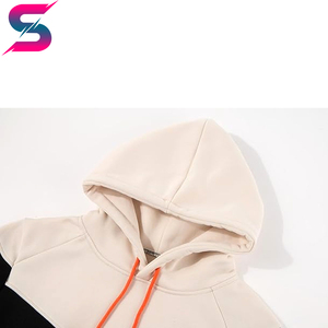 Tissu léger et écologique, design unique pour hommes, sweat à capuche à manches longues avec poche, couleur contrastée, manches régulières légères. - Product Image 5
