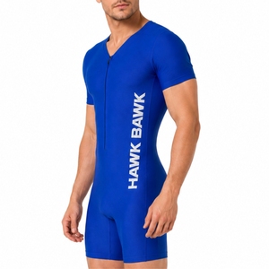 Custom Men Short Sleeve <b>Full</b> <b>Body</b> <b>Suit</b> Zipper Front Quick Dry Swimwear Athletic Swim <b>Suit</b> Premium Quality Wear Comfort Fit Wear - Product Image 3