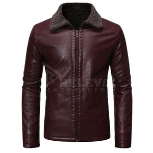RELEVO INDUSTRY OEM Veste de moto en cuir véritable pour homme, fabriquée au Pakistan, col montant, tissu peigné, doublure en élasthanne, haute qualité - Product Image 1