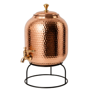 Dispensador de agua de cobre puro de alta calidad con grifo a prueba de fugas, diseño martillado artesanal, tanque de almacenamiento de agua ayurvédico para el hogar - Product Image 5