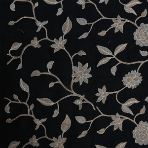 Tela de malla bordada con efecto malta para abayas, caftanes y moda modesta, venta al por mayor, proveedor de moda. - Product Image 3