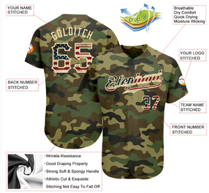 Camiseta de Béisbol Personalizada OEM, Transpirable, 100% Poliéster, Tallas Grandes, Logotipo del Equipo Impreso por Transferencia de Calor, Nombre, Número, Diseño de Camuflaje Personalizado - Product Image 3