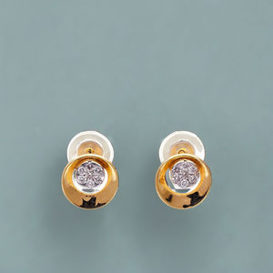 Modernos Pendientes Geométricos Dorados con Circonitas - Joyería de Fiesta para Mujer a la Moda - Product Image 5