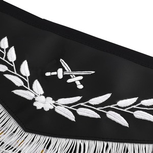 Delantal Masónico Past Master Blue Lodge, Calidad A, Bordado Blanco Plateado con Motivos Viticultores, Regalia Masónica, Delantal Ceremonial para Logia - Product Image 4
