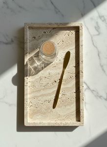 Natural Travertine <b>Marble</b> Tray With Elegant Design For Serving Food Snacks And Decorative Use On Dining And <b>Coffee</b> <b>Table</b> - Product Image 5