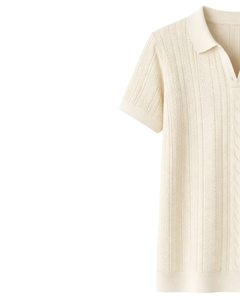 Polo de Punto Trenzado para Hombre, Manga Corta, Verano, Casual, Corte Ajustado, Tejido Texturizado, Fabricante Mayorista OEM ODM con Logotipo Personalizado - Product Image 3