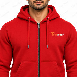 Sweat à capuche zippé pour homme, coupe oversize, style streetwear, en molleton brossé épais, à manches longues, décontracté - Product Image 5