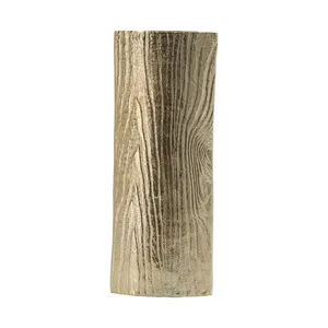 Grand vase décoratif doré avec texture bois, design cylindrique, pour centre de table de salon, décoration intérieure épurée - Product Image 1