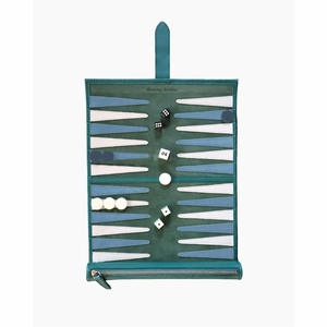Jeu de backgammon en cuir suédé de qualité supérieure, pliable, portable, pour les voyages, jeu de table professionnel, jeu de backgammon personnalisé - Product Image 3
